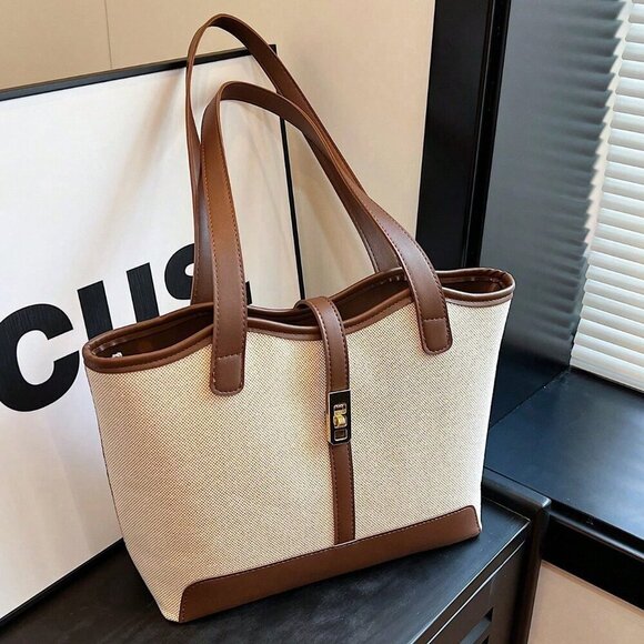Multicolor Casual Women's Business Foldable Dual Strap Tote Bag - Picture 1 of 8